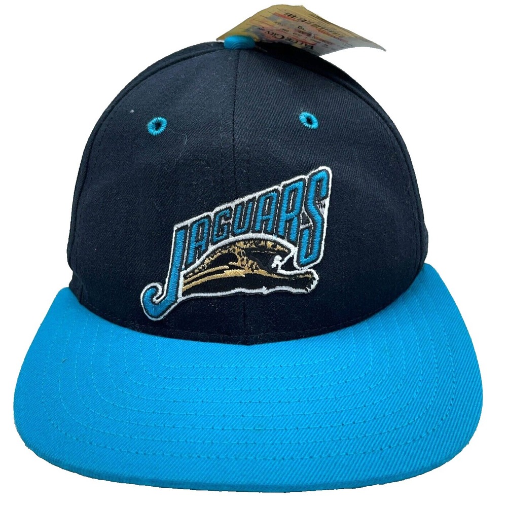 Vintage Jacksonville Jaguars Hat Cap Snap Back Blue Black Dome USA Deadstock 90s